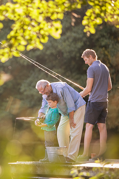 Glamping family fishing